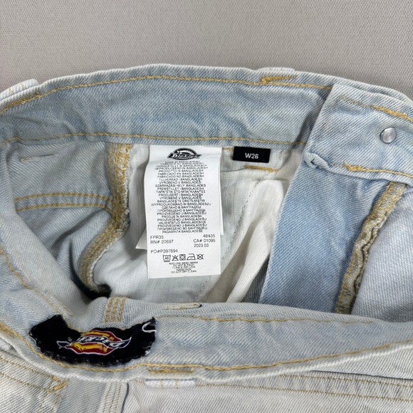 Vintage Dickies Double Knee Pants Womens 26 Light Denim Relaxed Fit Wide Leg - Picture 6 of 6